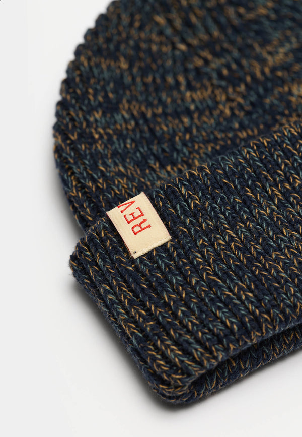 Revolution Fisherman Navy Beanie Unisex dunkelblau meliert