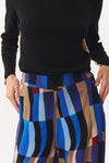 Suite 13 Makah Pants Move Print Viscose Damen Wide Leg Hose blau multi