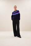 By-Bar Jacky Pullover Navy Damen Mohair Fair Isle dunkelblau
