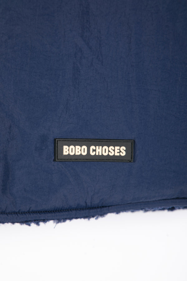 Bobo Choses Reversible Nylon Vest Navy Blue Damen Weste Sherpa blau