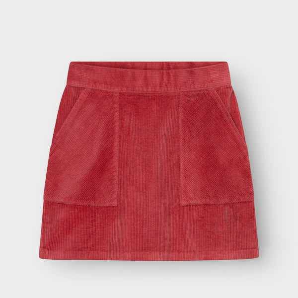 Dedicated Majorna Corduroy Skirt Holly Red Damen Minirock rot