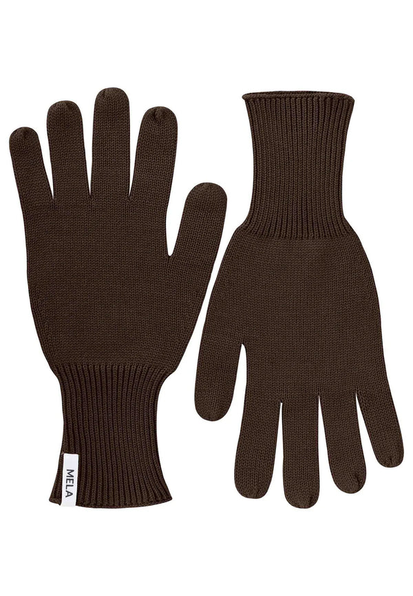 MELA Unisex Strick Handschuhe RISHI Dunkelbraun