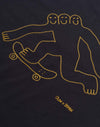 OLOW Cruising T-Shirt in Dunkelgrau – Detail der Rückenstickerei