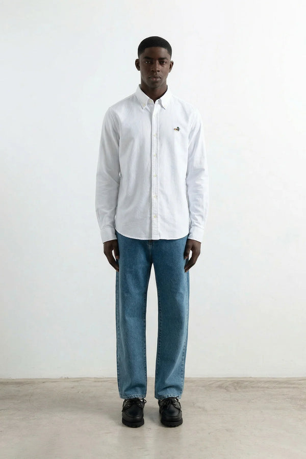 Edmmond Studios White Oxford Shirt Hemd Herren weiss