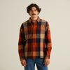Dedicated Rute Flannel Check Shirt Herren Flanellhemd Bio Baumwolle orange multi
