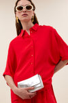 By-Bar Sunny Satin Stripe Blouse Bluse Damen rot