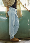 Dawn RISE Relaxed Tapered Vintage Ice Blue Minimal Stretch Jeans Hose Herren Hellblau