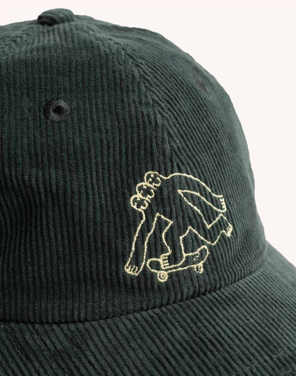 OLOW Cruising Six Panel Cap Lärchengrün – Cordstruktur und Stickerei