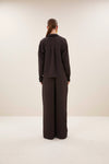 By-Bar Kris Satin Stripe Blouse Espresso Damen Viskose Bluse braun