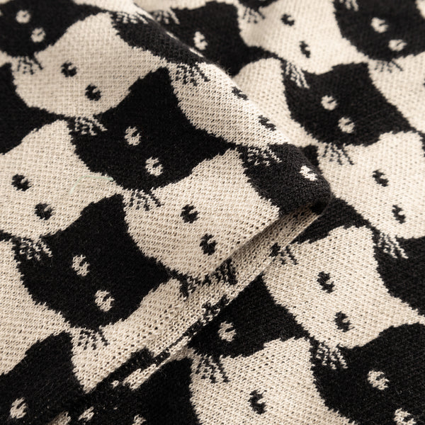 Dedicated RossbergaRossberga Pepita Cats Oat White Schal schwarz weiß