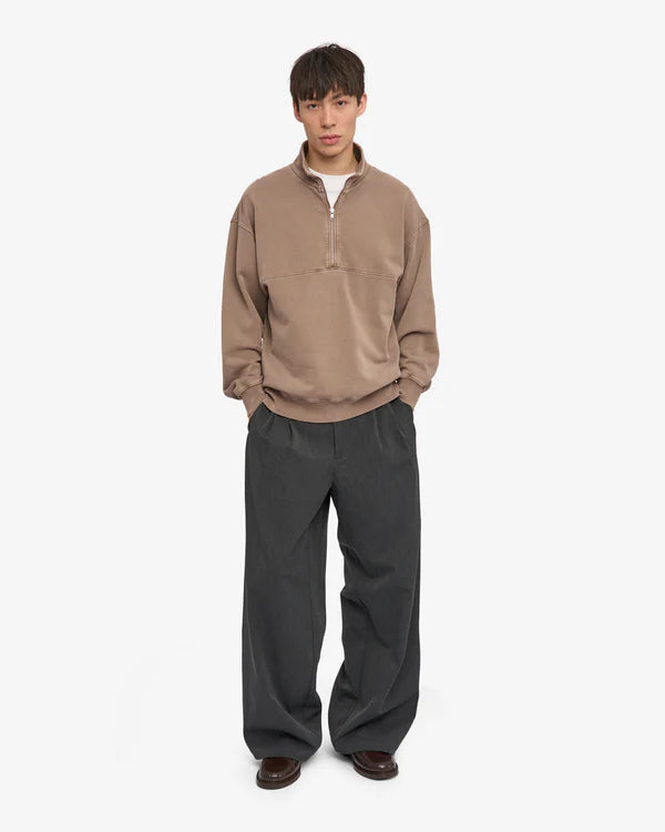 Colorful Standard Organic Quarter Zip Unisex Faded Khaki