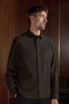 About Companions Simon Black Olive Eco Flannel Shirt Hemd Herren olivgrün
