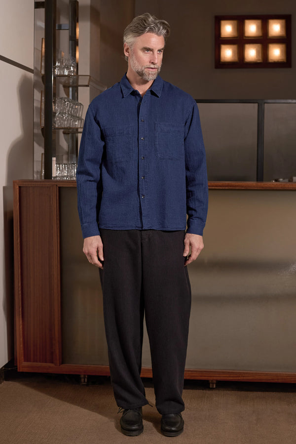 About Companions Dario Indigo Mid Blue Shirt Hemd Herren blau