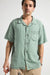 Trendsplant Cap Negret Camp Leinen Kurzarm Hemd Herren Olive Shade Grün