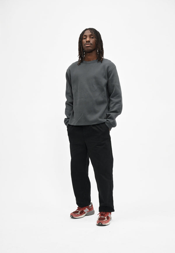 Cleptomanicx Double Crewneck Asphalt Pullover Herren grau