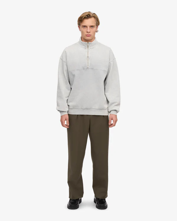 Colorful Standard Organic Quarter Zip Faded Grey unisex hellgrau