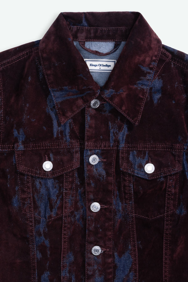 Kings Of Indigo Iwashiro Fudge Larissa Flock Damenjacke Denim braun