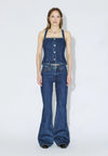 Dr. Denim Niamh Top Stream Dark Retro Vintage Denim Damen blau