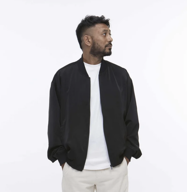 Arniko Binam Jacket 2.0 Black Satin Bomberjacke Herren schwarz