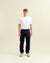 DAWN RISE Relaxed Tapered Jeans Stay Blue – Vorderansicht am Model