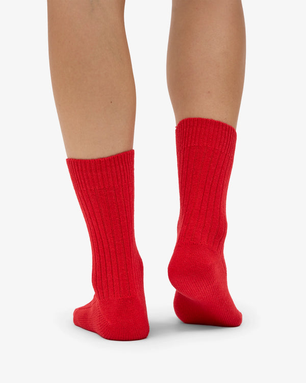 Colorful Standard Merino Wool Blend Socke - Red Tangerine