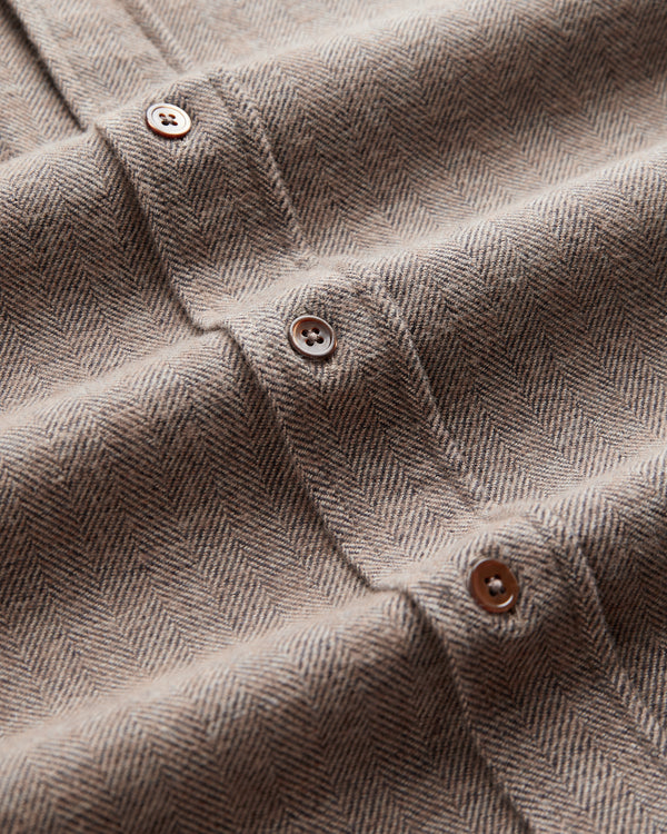 Portuguese Flannel Espiga Brown Herren Hemd Baumwolle beige