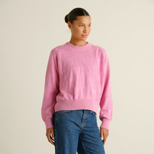 Dedicated Husie Pepita Cats Knit Moonlite Pink Damen Strickpullover pink