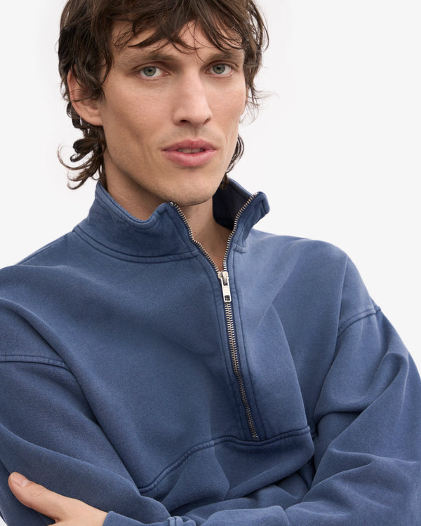 Colorful Standard Neptun Blue Quarter Zip Pullover Herren blau