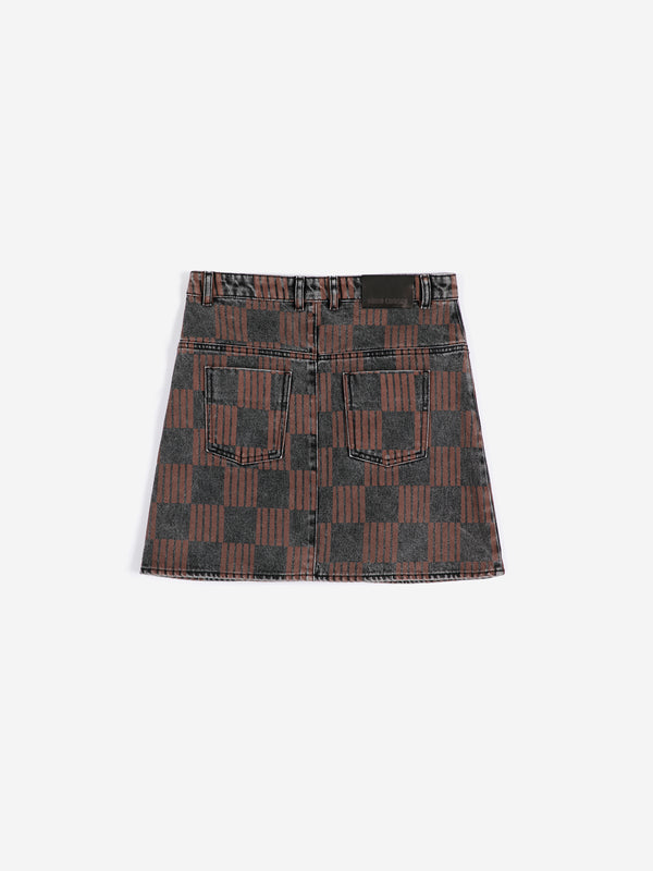 Bobo Choses Almost Moiré Denim Mini Skirt Damen Jeansrock grau