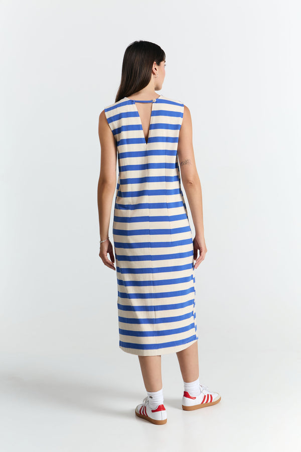 Suite 13 Sayula Dress Blue Stripe Damen Midi Kleid blau