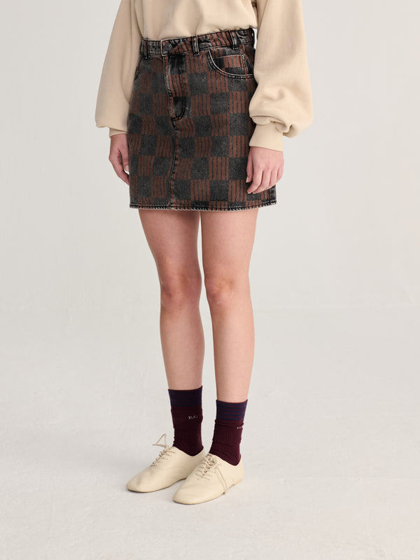 Bobo Choses Almost Moiré Denim Mini Skirt Damen Jeansrock grau