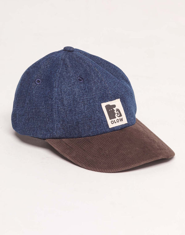 OLOW Stanton Six Panel Cap Blau Braun – freigestellte Vorderansicht
