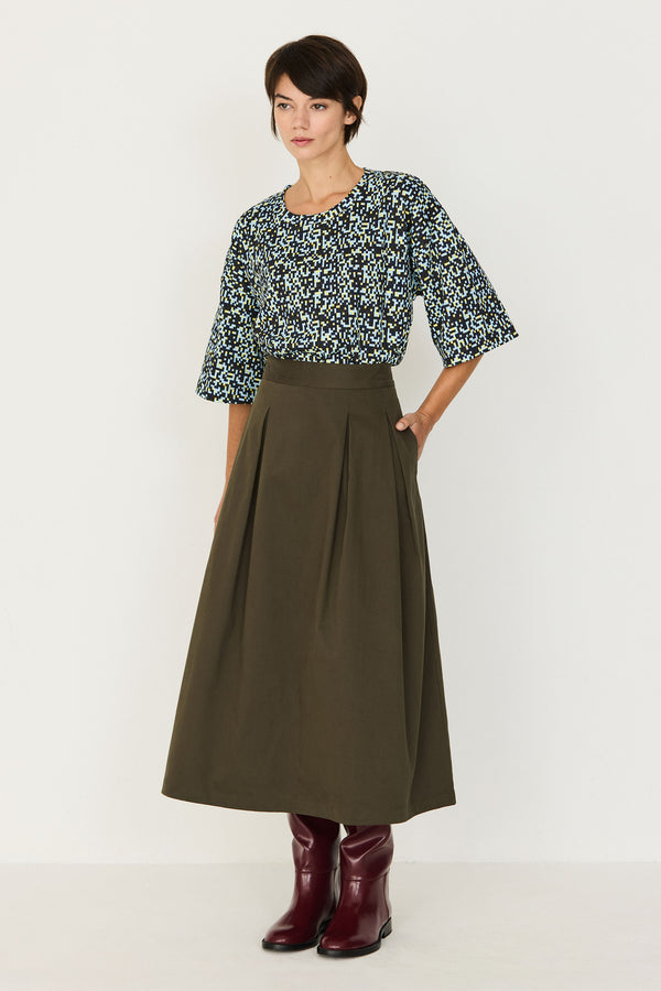SKFK Eloisa GOTS Skirt Taupe Damen Midi Rock taupe