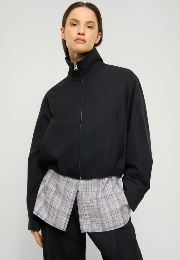 Elvine Enya Overshirt Black Melange Damen Jacke Blouson schwarz