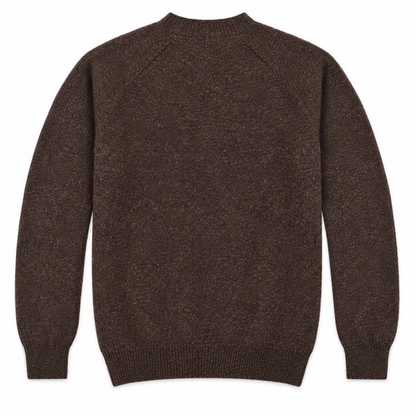 Harley of Scotland Shetland-Pullover Herren Dunkelbraun meliert
