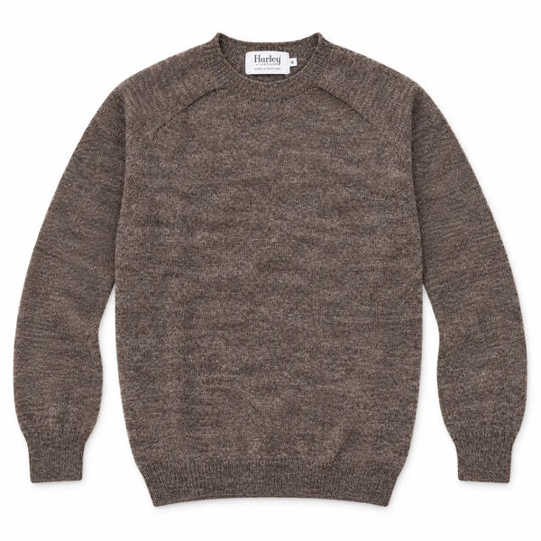 Harley of Scotland Shetland-Pullover Herren Hellbraun meliert – Vorderansicht