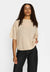 Selfhood Shortsleeve Knit Kurzarm Stricktop Damen weiss melange