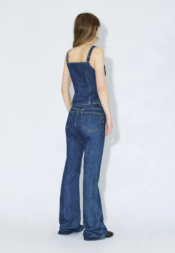 Dr. Denim Niamh Top Stream Dark Retro Vintage Denim Damen blau