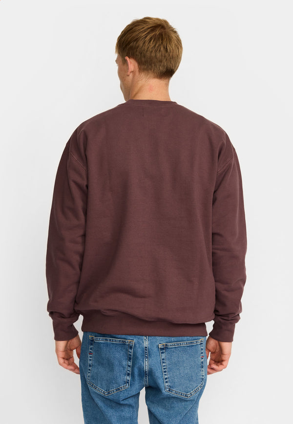 Revolution Dustpurple Loose Crewneck Sweatshirt Pullover Herren kastanienbraun