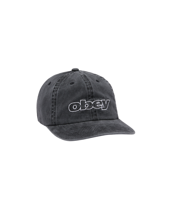 Obey Pigment Outline Delta 6 Panel SB Cap Black Unisex Mütze schwarz