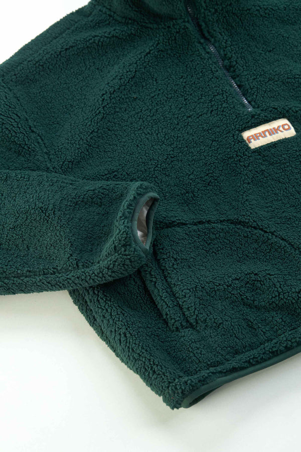 Arniko Moha Half Zip Fleecejacke Forest Unisex Recycelt grün