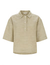 Esmé Studios ESKaya Boxy Brownie Mélange Bluse Damen beige