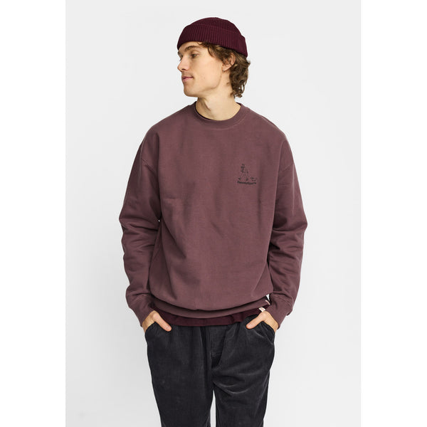 Revolution Printed Crewneck Dustpurple Everyday Heroes Pullover Herren bordeaux