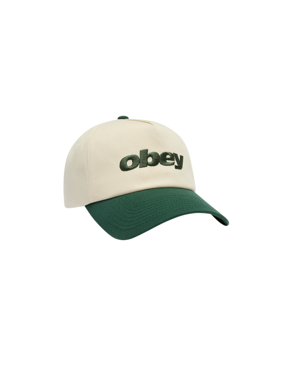 Obey Delta 5 Panel Snapback Black Multi grün