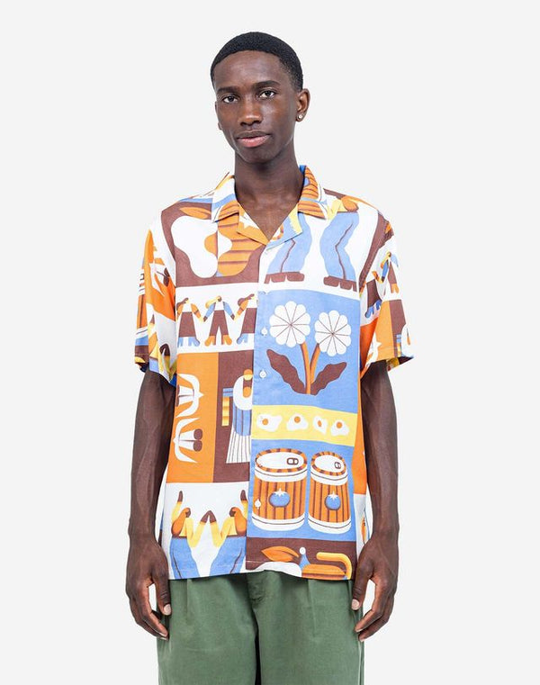 Olow Shirt Chemise Aloha Life Kurzarmhemd Herren bunt