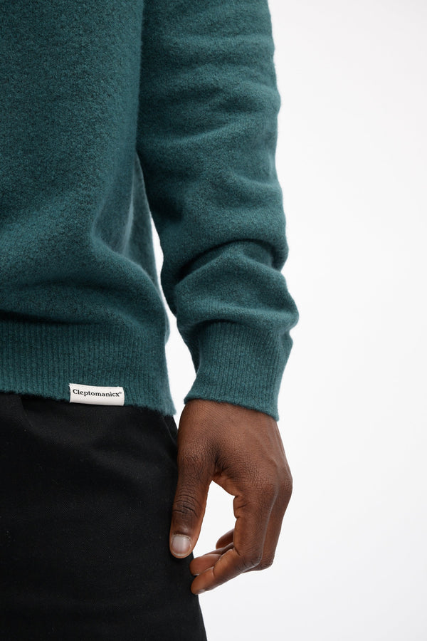 Cleptomanicx Soft Knit Jasper Teal Strickpullover Herren petrol