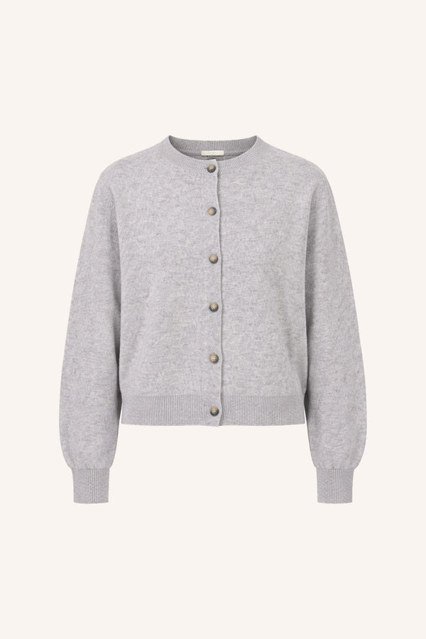 By-Bar Cleo Merino Cardigan Grey Melee Damen Strickjacke grau