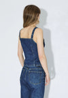 Dr. Denim Niamh Top Stream Dark Retro Vintage Denim Damen blau