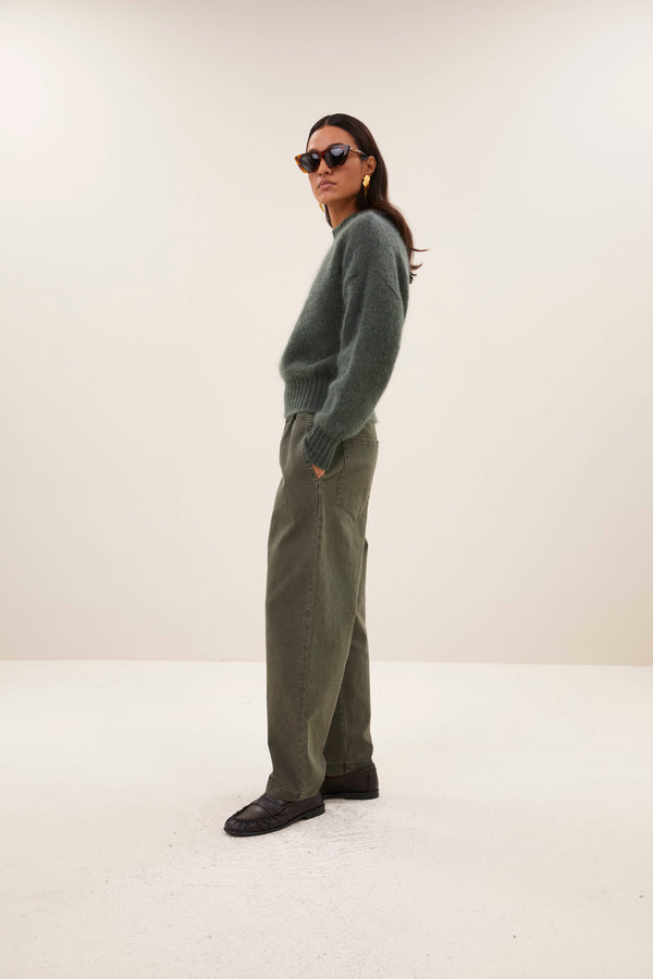 By-Bar Sonny Frosted Olive Mohair Pullover Damen grün