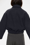 Elvine Nova Grey Check Damen Wolljacke Boxy Cut kariert grau